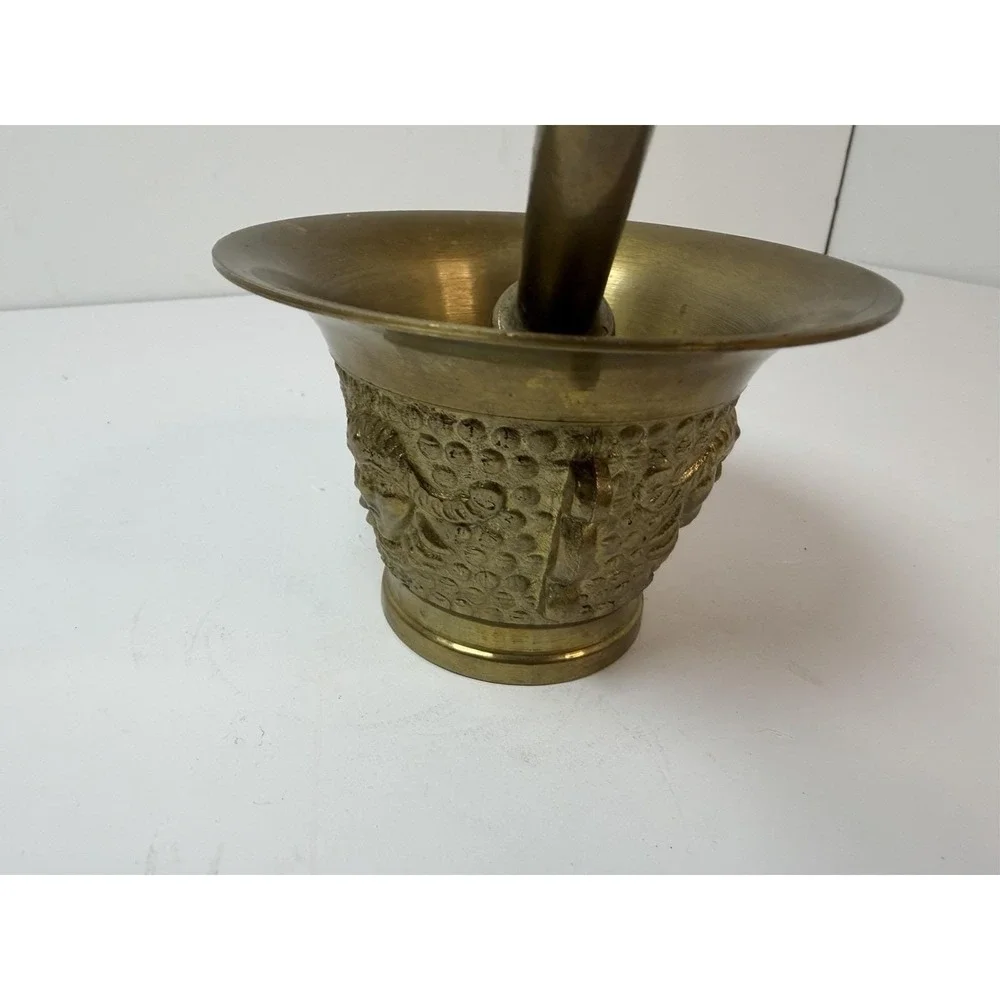 Solid Brass Design Face Mortar & Pestle Pharmacy Apothecary Vintage‎ 3